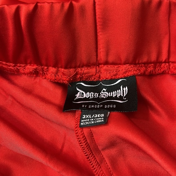 Dogg Supply Poly Red‎ Satin Men's Notched Collar Sleep Set size 3X - Picture 6 of 10